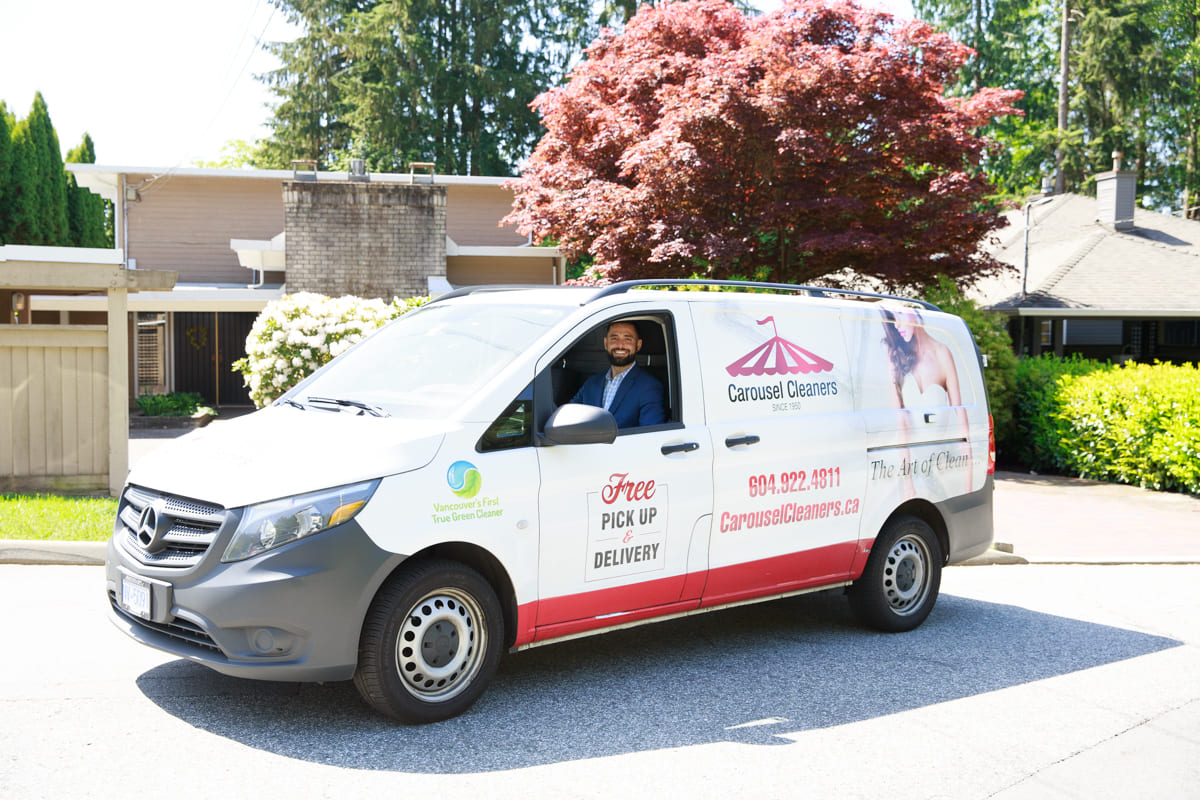 Carousel Cleaners free pickup and delivery van